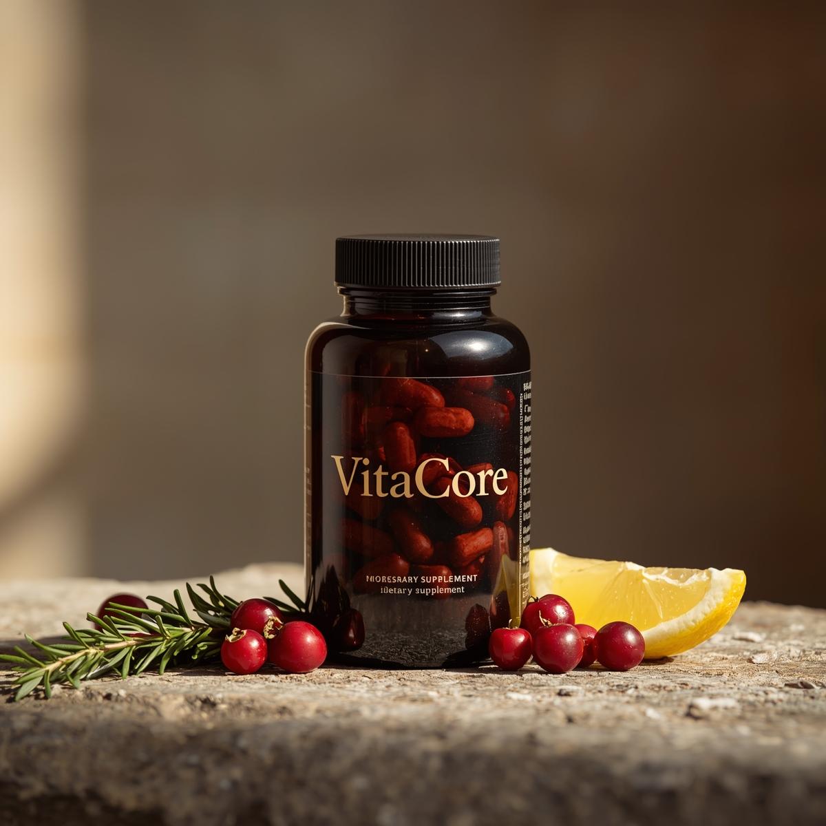 VitaCore Daily Balance – 60 natural capsules in a premium dark bottle with purple label